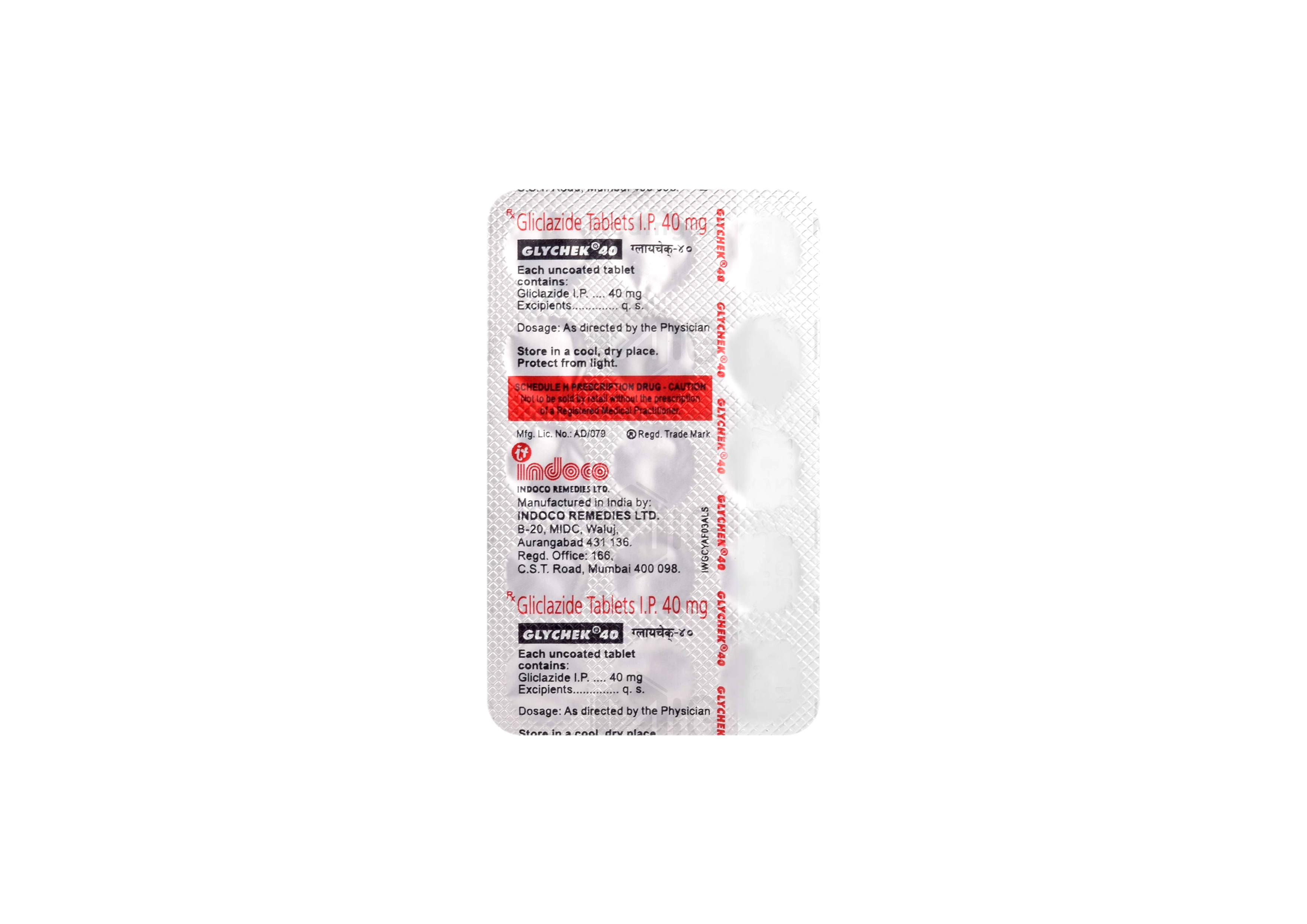 GLYCHEK 40MG